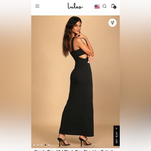 LULUS (S) One shoulder maxi dress - Picture 2 of 5